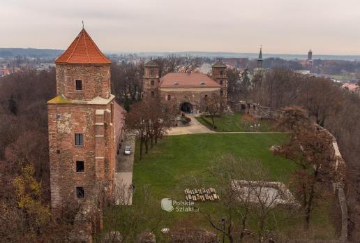 Zamek w Toszku z lotu ptaka