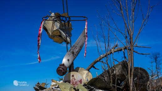 Miejsce katastrofy lotniczej w Gorcach na czerwonym szlaku
