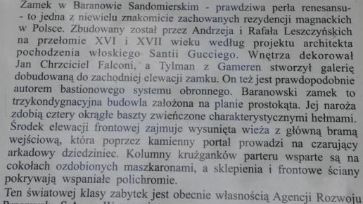Baranów Sandomierski opis, Justyna J.