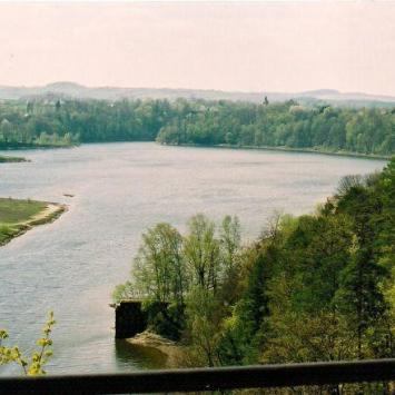 Jezioro Leśniańskie z wieży Zamku Rajsko, Tadeusz Walkowicz