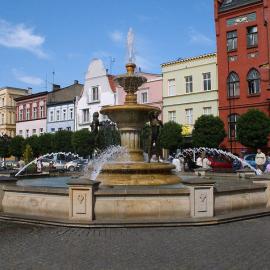 Chojnice - fontanna w rynku, JureK