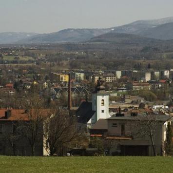 panorama Skoczowa z koś pw. św. Piotra i Pawła., Gabriela Jaworowska