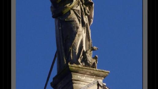 Pińczów - Figura na kościele Jana Ewangelisty, Vincci