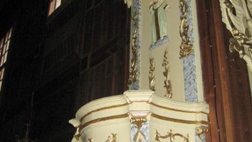 drewniana ambona zdobiona rzeźbami czterech ewangelistów, Danuta