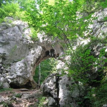 Z czasem skała została obrobiona przez deszcze przyjmując postać bramy. , Danuta