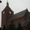 wieża kościelna z zegarem, mokunka