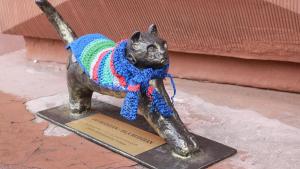 Rzeźby kota w Rudzie Śląskiej - zdjęcie