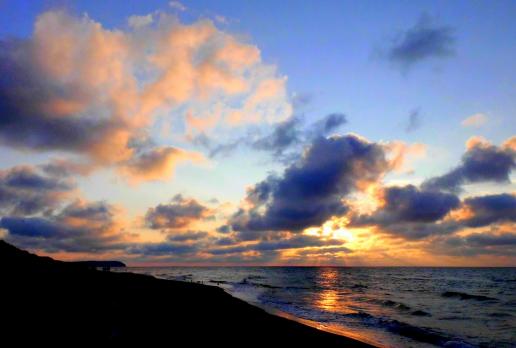 zachód słońca na plaży w Międzywodziu, Magdalena